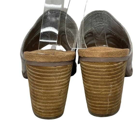 TOMS 8.5 gray suede peeptoe mules - Picture 3 of 9